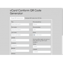 vCard Conform QR Code Generator